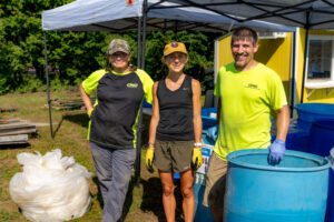 Outreach team conducting a waste sort.