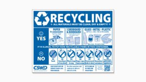 CSWD Recycle Dumpster Sticker